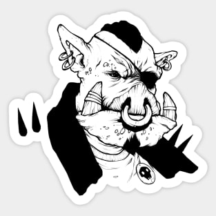 Badass boar white Sticker